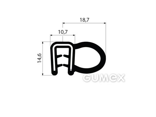 GUMMIPROFIL PIRELI U-FORM MIT SEITLICHER DICHTUNG - DICHTUNG MIT ARMIERUNG - EPDM